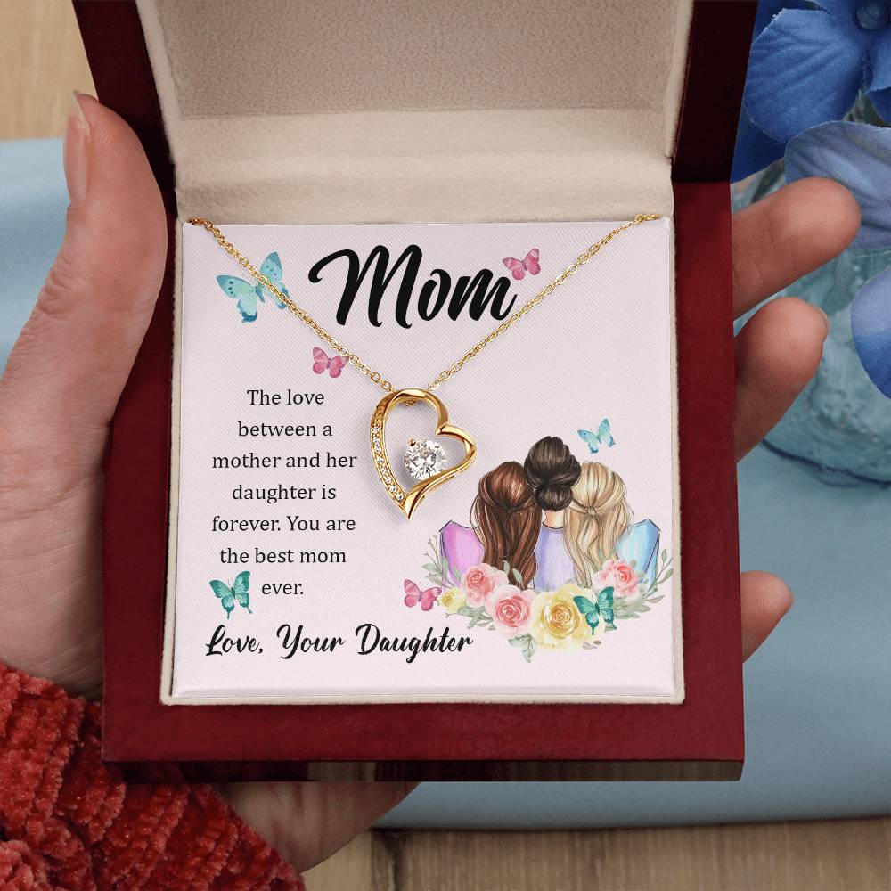 Gift for Mom from Daughter "The Love Between Us" - Forever Love Necklace