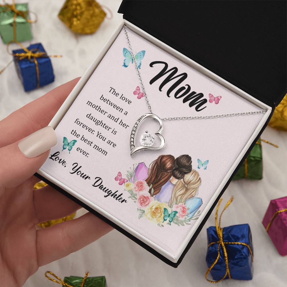 Gift for Mom from Daughter "The Love Between Us" - Forever Love Necklace