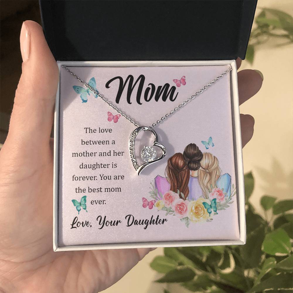 Gift for Mom from Daughter "The Love Between Us" - Forever Love Necklace