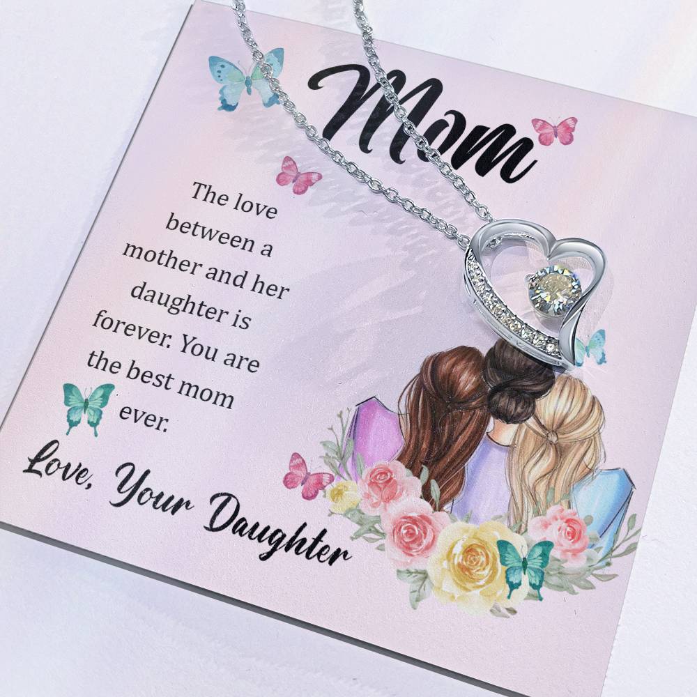 Gift for Mom from Daughter "The Love Between Us" - Forever Love Necklace