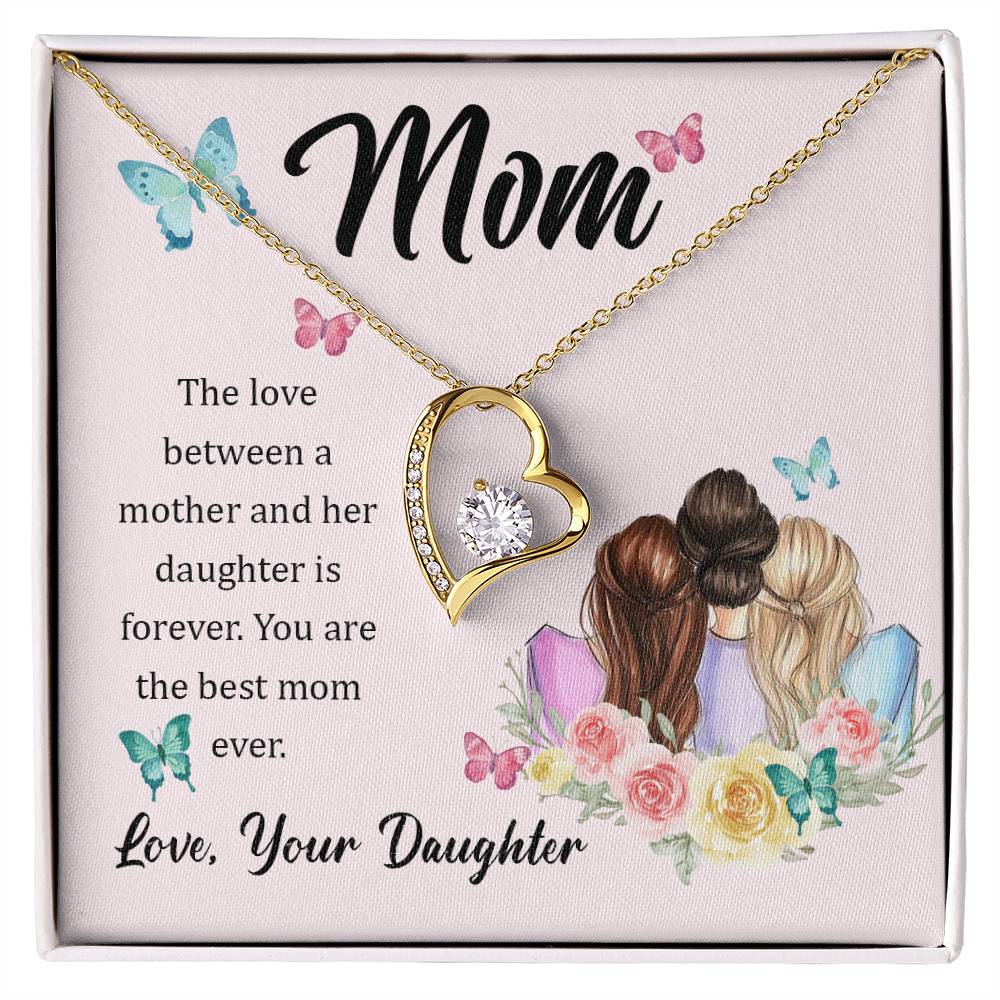 Gift for Mom from Daughter "The Love Between Us" - Forever Love Necklace
