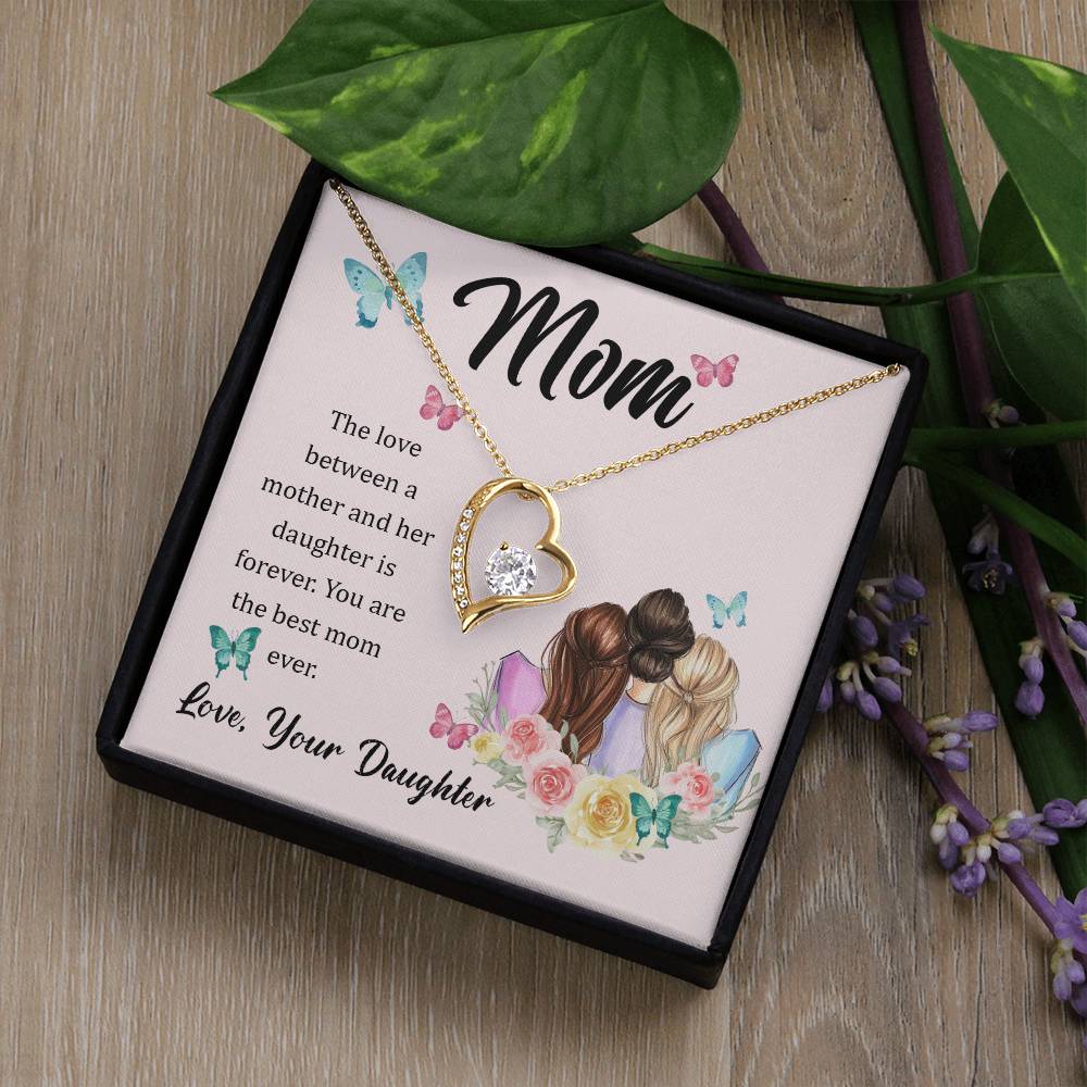 Gift for Mom from Daughter "The Love Between Us" - Forever Love Necklace