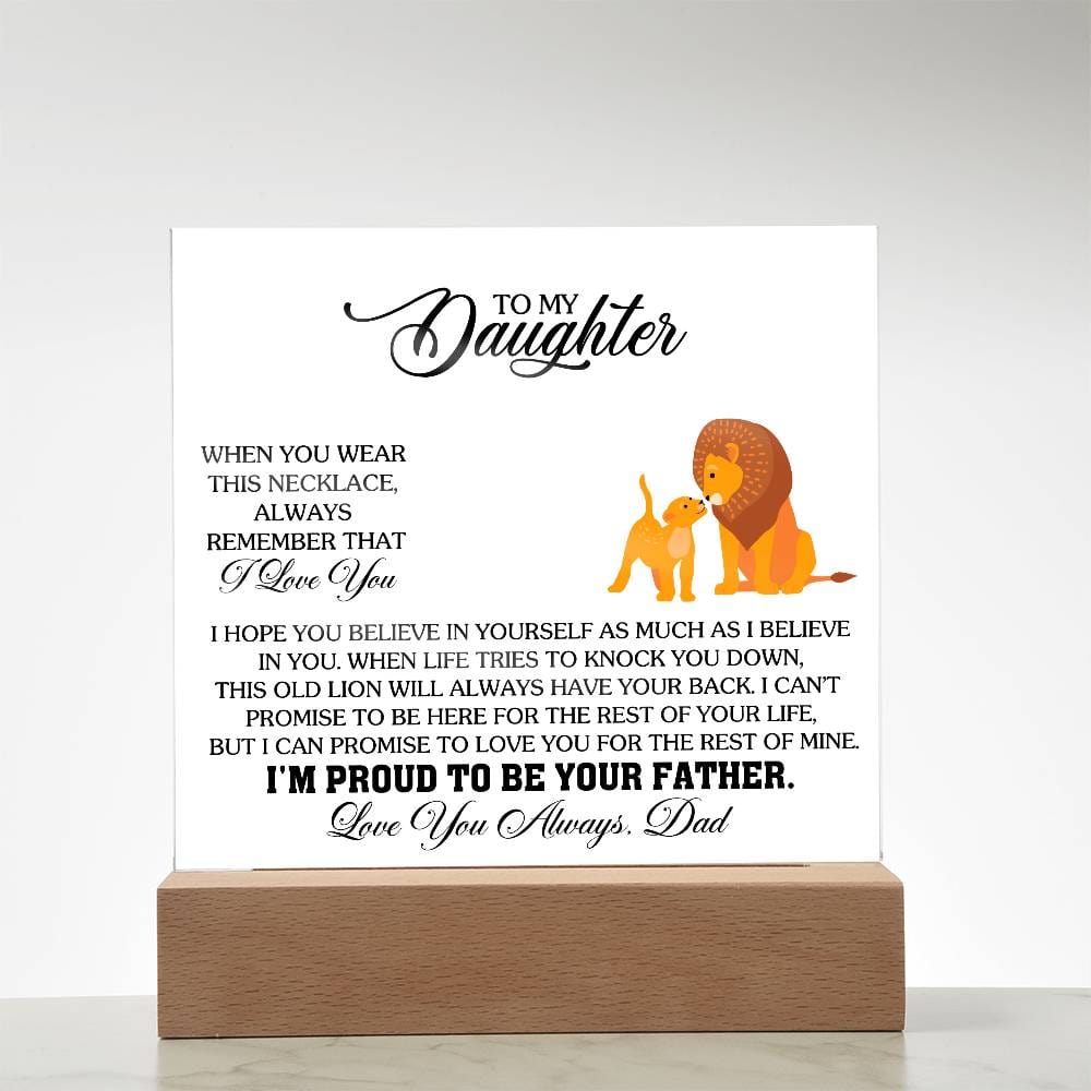 Gift for Daughter from Dad "Remember I Love You" - Acrylic Square Plaque