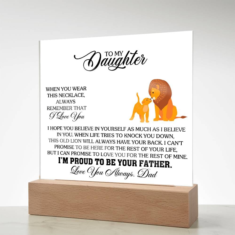 Gift for Daughter from Dad "Remember I Love You" - Acrylic Square Plaque