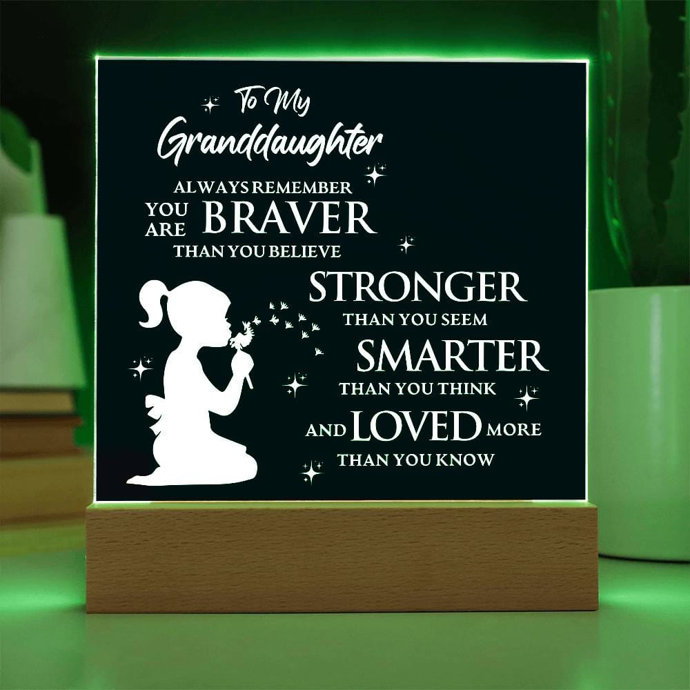 Gift for GrandDaughter "Loved More Than You Know" - Acrylic Square Plaque