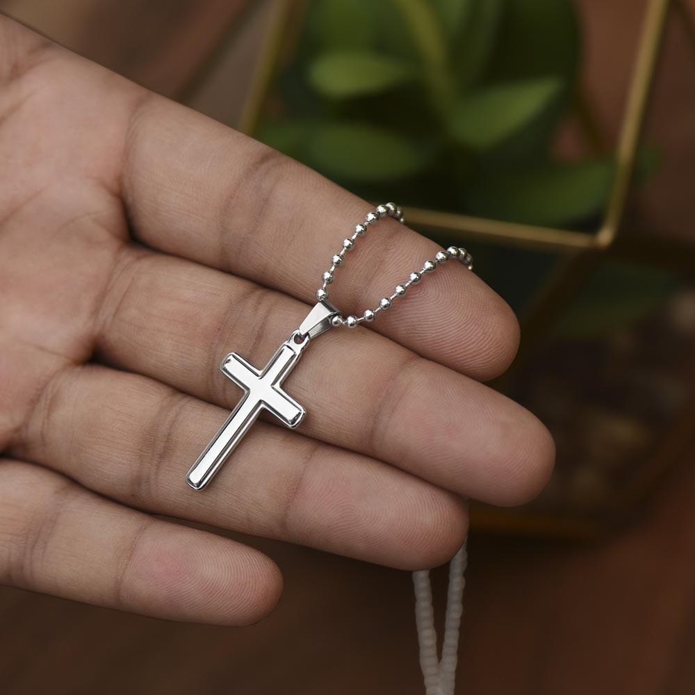 Gift for Daughter from Mom "Greatest Gift" - Stainless Cross Necklace