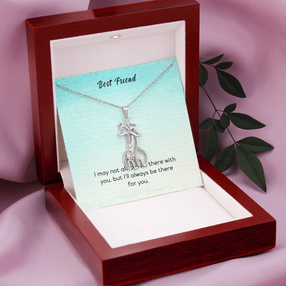 Gift for Friend "Always There For You" - Giraffe Necklace