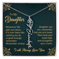 Gift for Daughter "Remember You Are Loved" - Flower Name Necklace