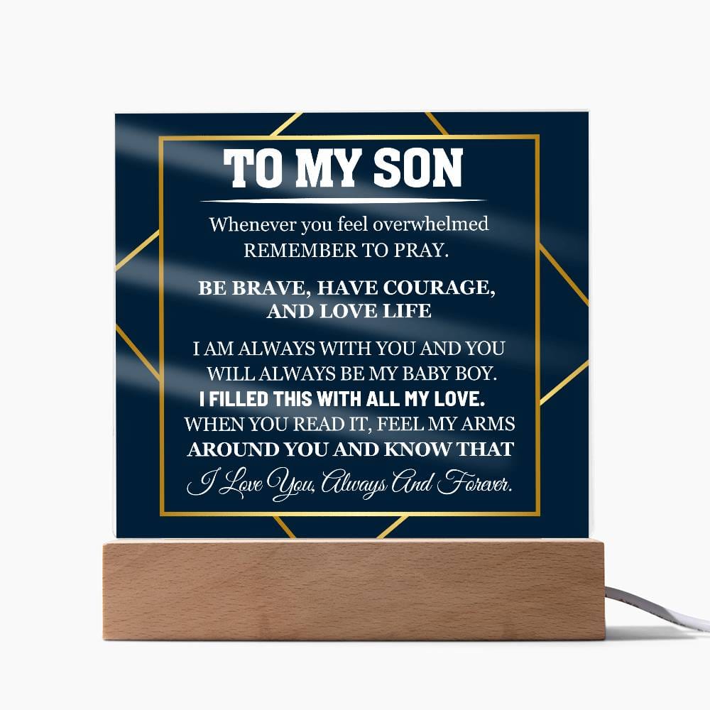 Gift for Son "Remember To Pray" - Acrylic Square Plaque