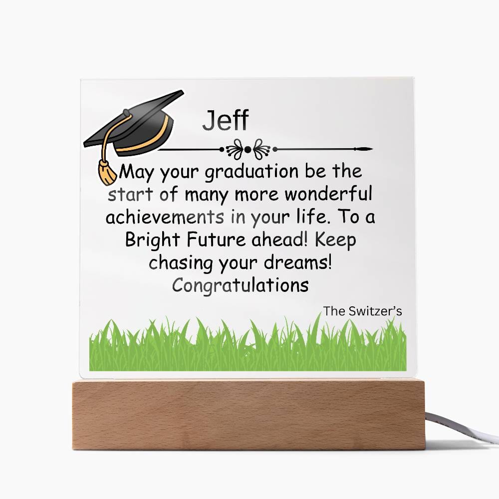 Gift for Graduation "A Bright Future" - Acrylic Square Plaque