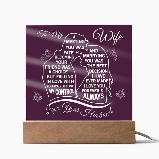 Gift for Wife from Husband "Love You Always" - Acrylic Square Plaque