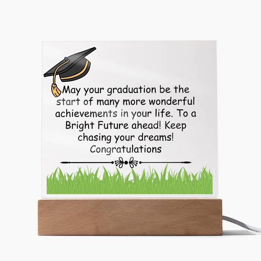 Gift for Graduation "A Bright Future" - Acrylic Square Plaque