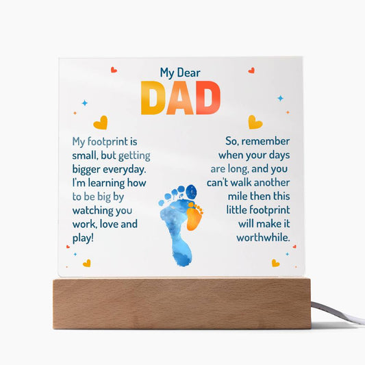 Gift for Dad "My Footprint" - Acrylic Square Plaque