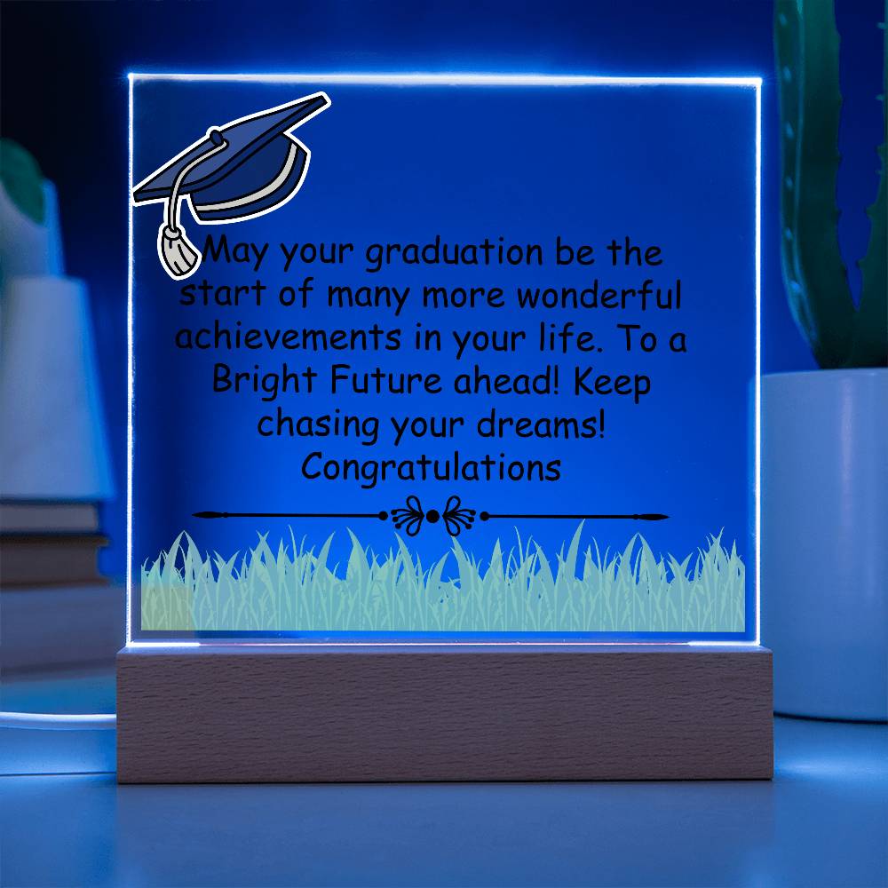 Gift for Graduation "A Bright Future" - Acrylic Square Plaque