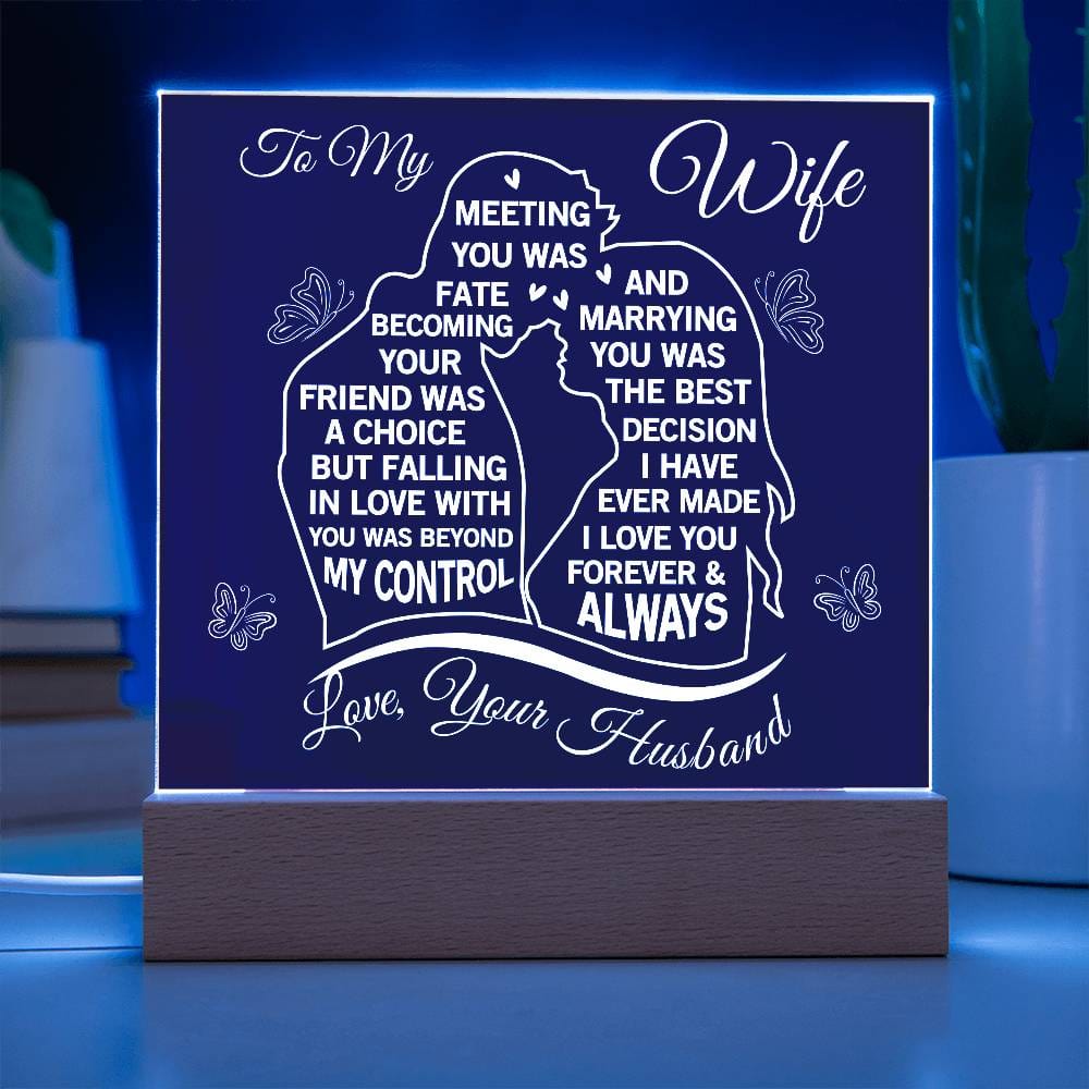 Gift for Wife from Husband "Love You Always" - Acrylic Square Plaque