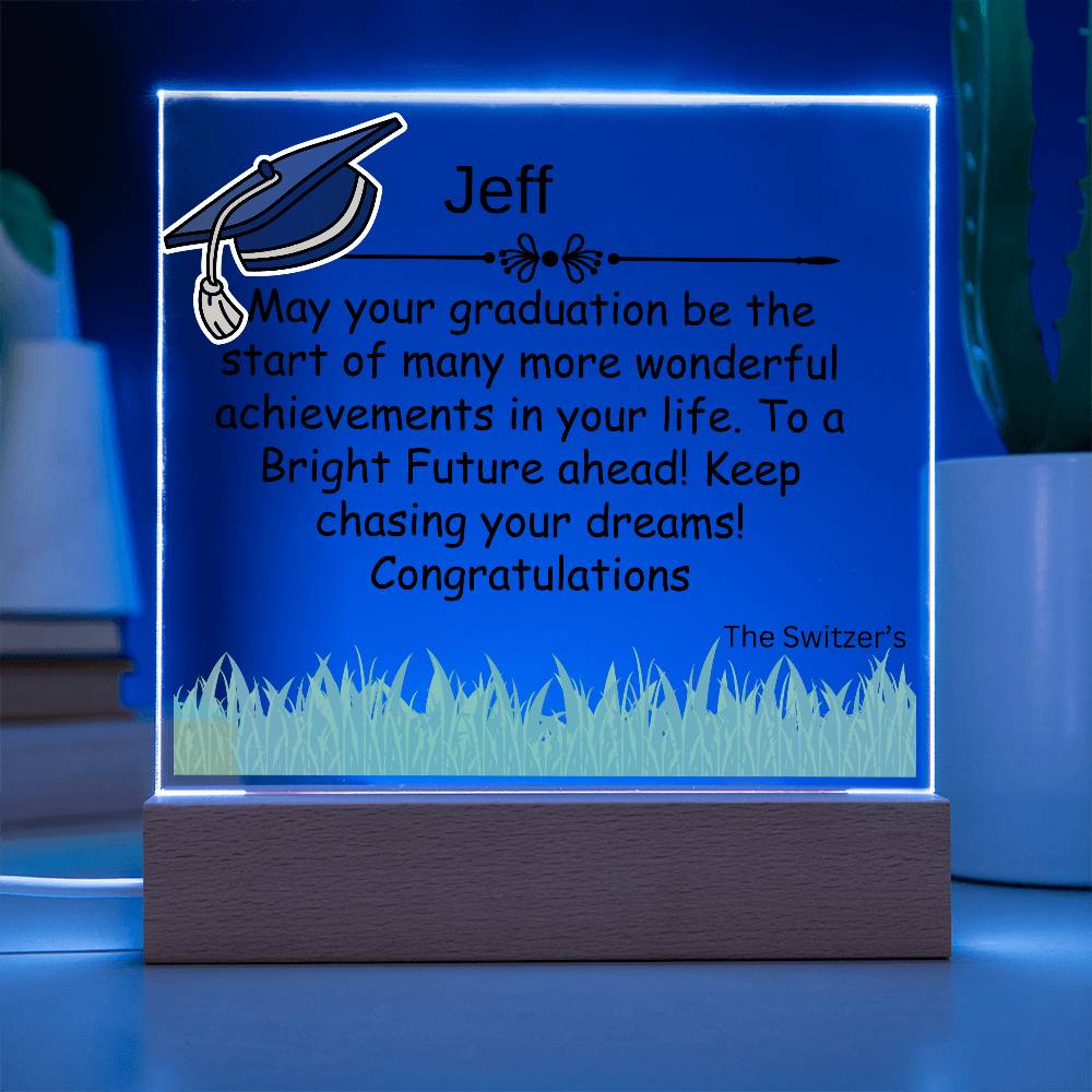 Gift for Graduation "A Bright Future" - Acrylic Square Plaque