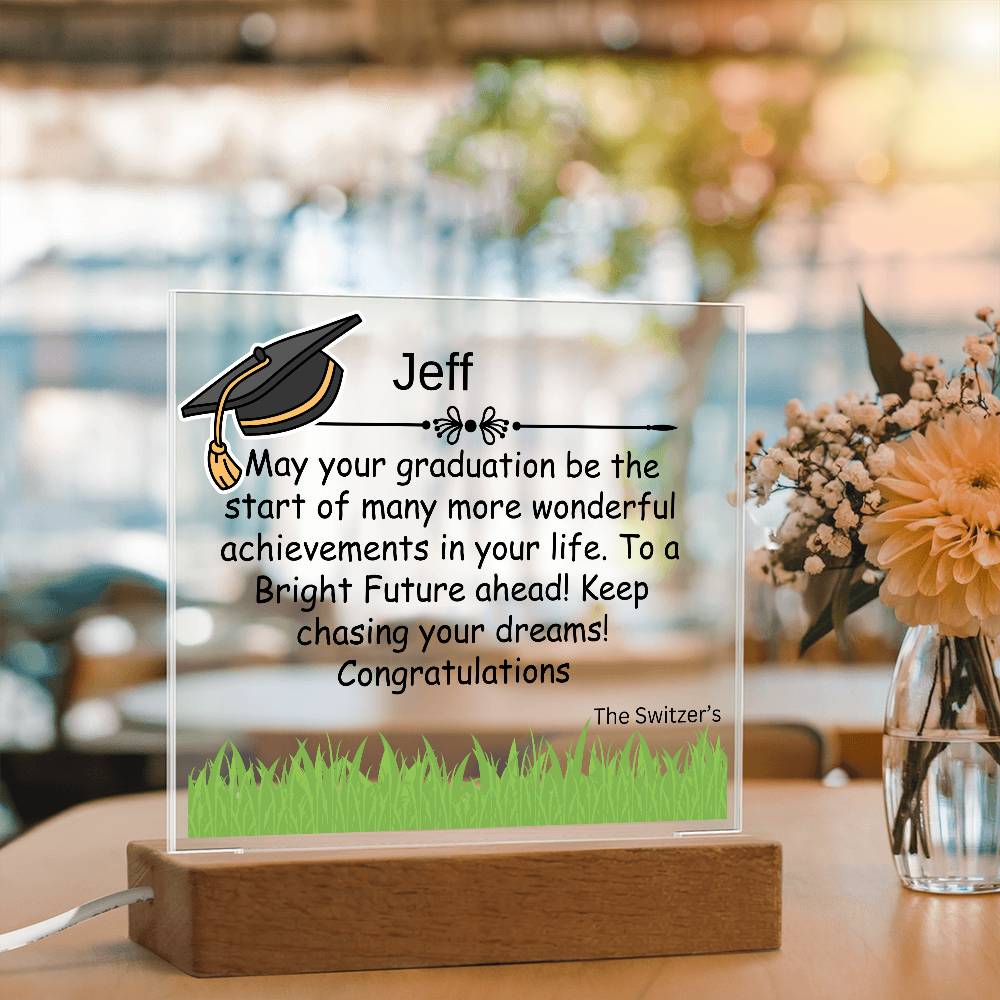 Gift for Graduation "A Bright Future" - Acrylic Square Plaque