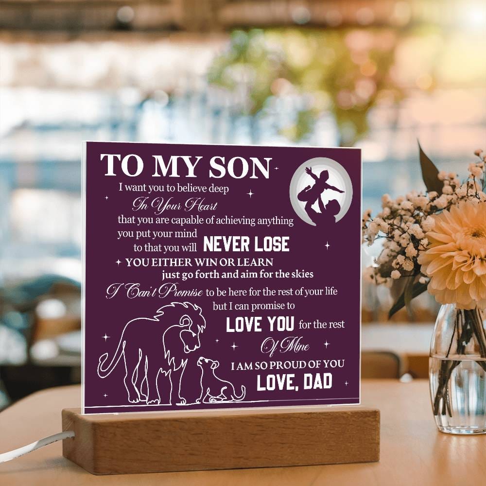 Gift for Son from Dad "I Am So Proud Of You" - Acrylic Square Plaque