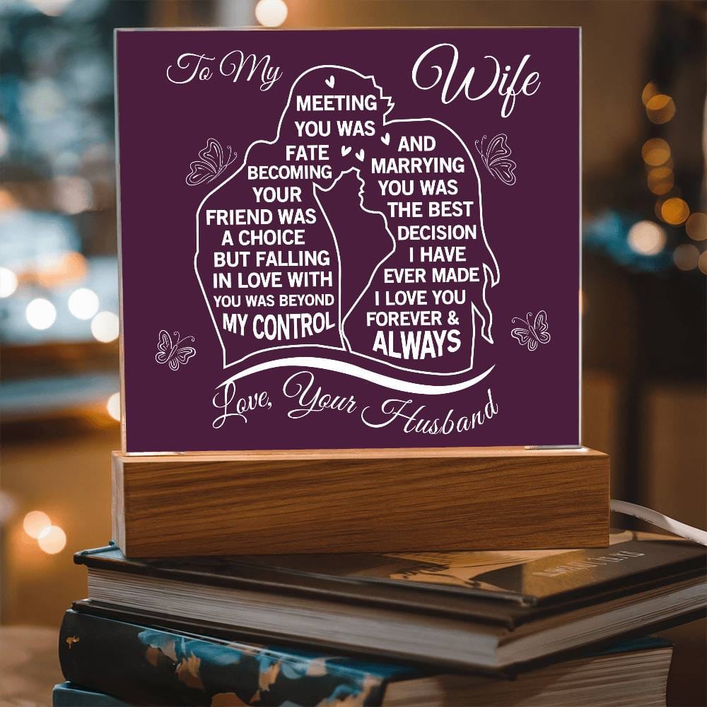 Gift for Wife from Husband "Love You Always" - Acrylic Square Plaque