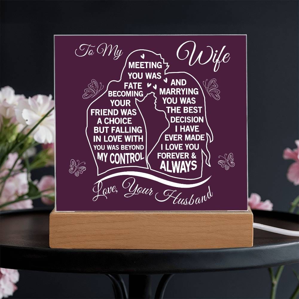 Gift for Wife from Husband "Love You Always" - Acrylic Square Plaque