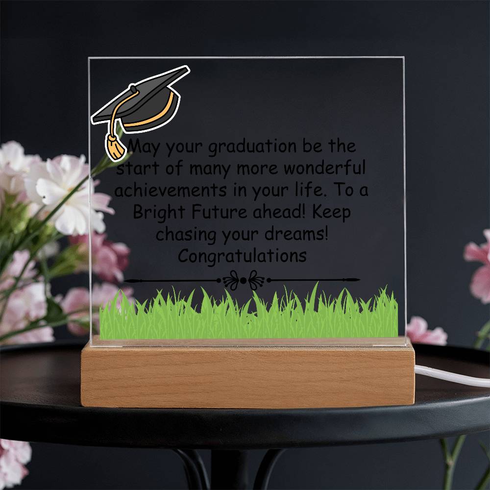 Gift for Graduation "A Bright Future" - Acrylic Square Plaque