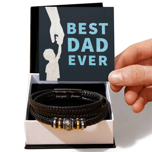 Gift for Dad "Best Dad Ever" - Love You Forever Bracelet