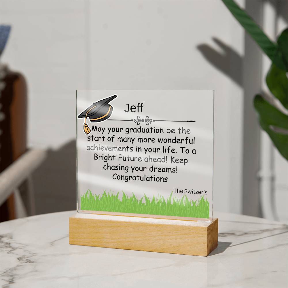 Gift for Graduation "A Bright Future" - Acrylic Square Plaque