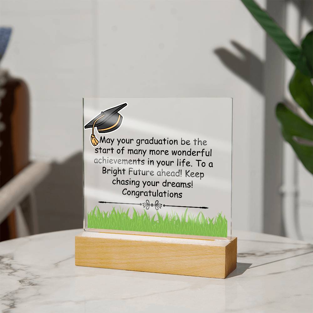 Gift for Graduation "A Bright Future" - Acrylic Square Plaque