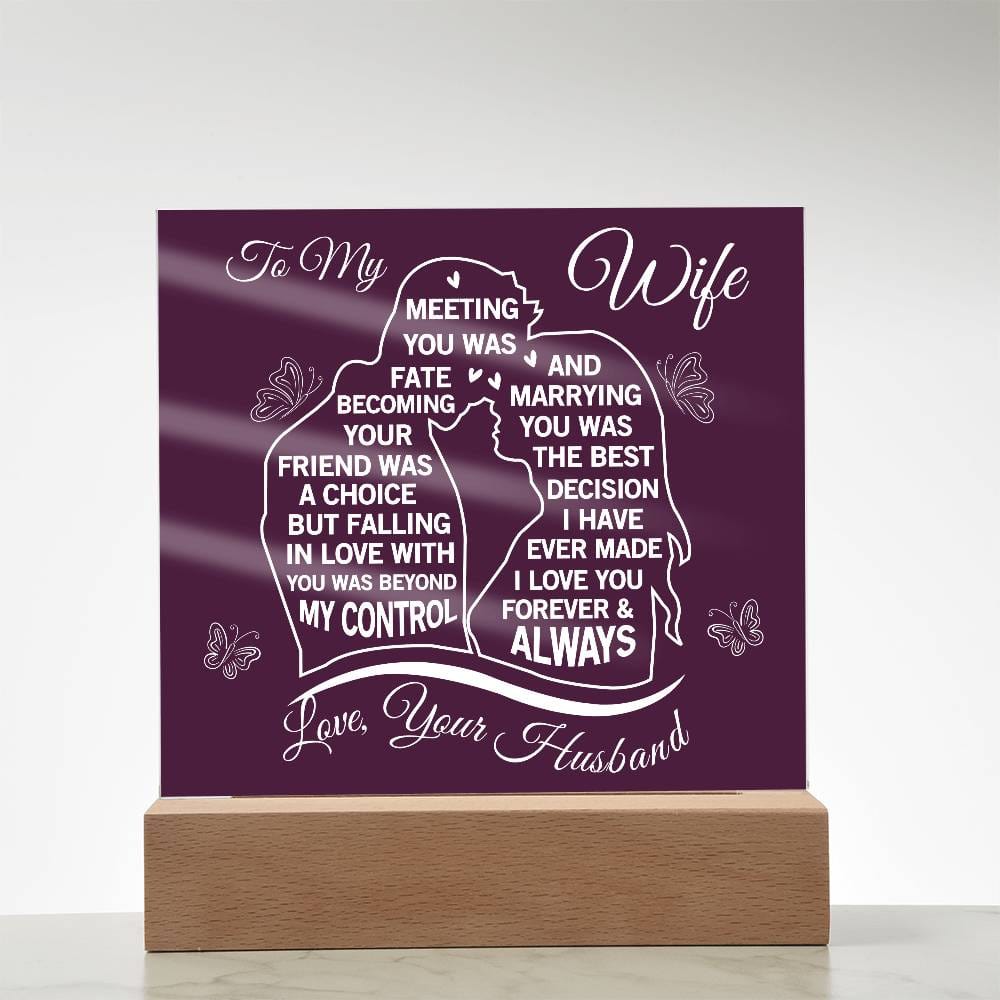 Gift for Wife from Husband "Love You Always" - Acrylic Square Plaque