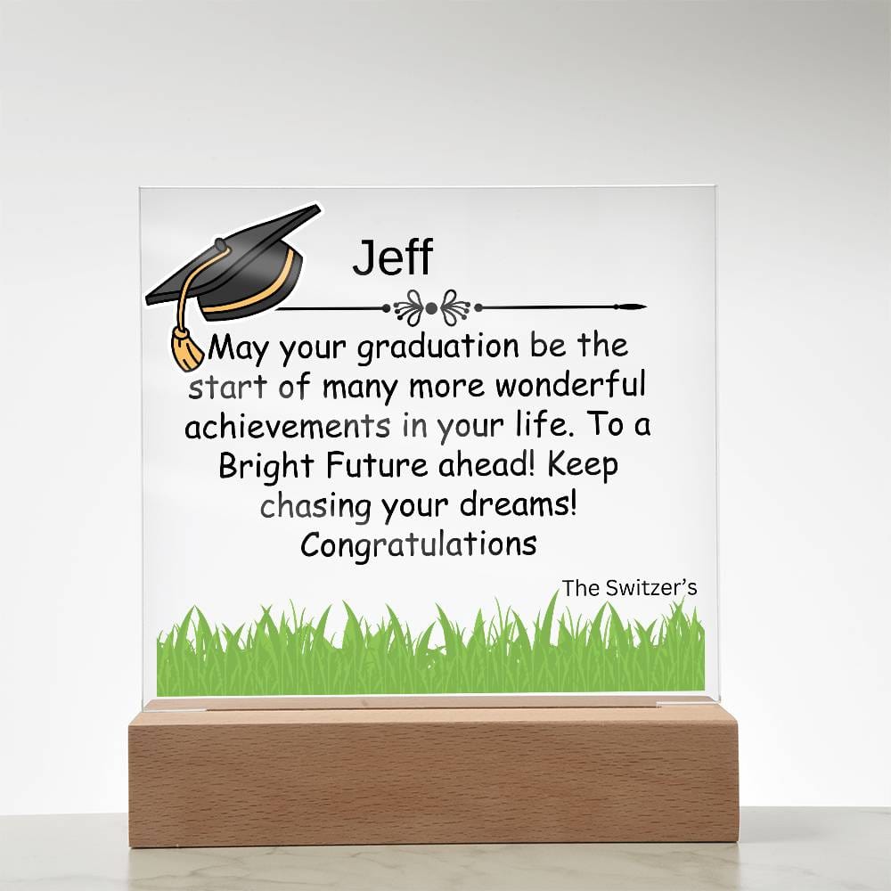 Gift for Graduation "A Bright Future" - Acrylic Square Plaque