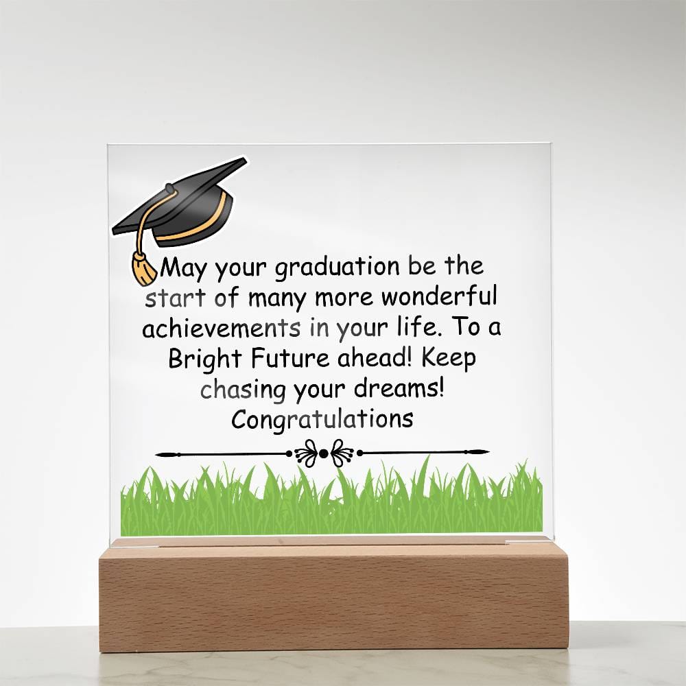 Gift for Graduation "A Bright Future" - Acrylic Square Plaque