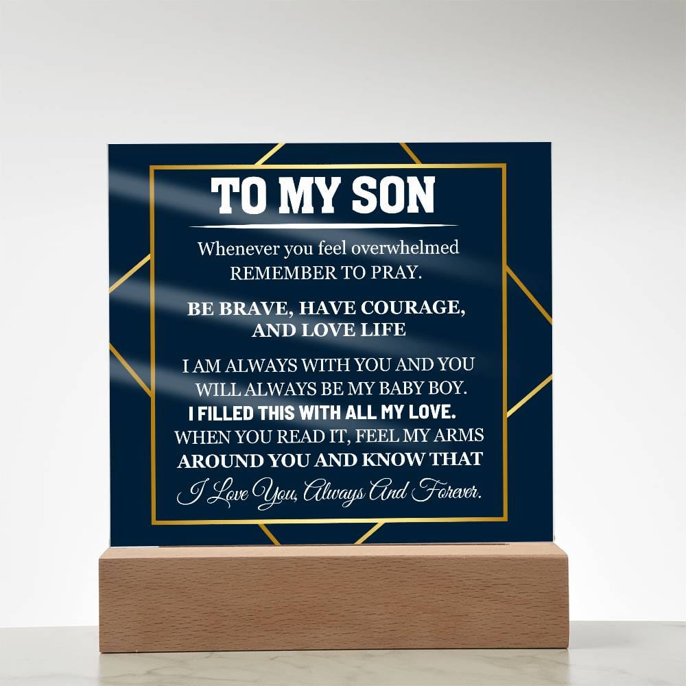 Gift for Son "Remember To Pray" - Acrylic Square Plaque