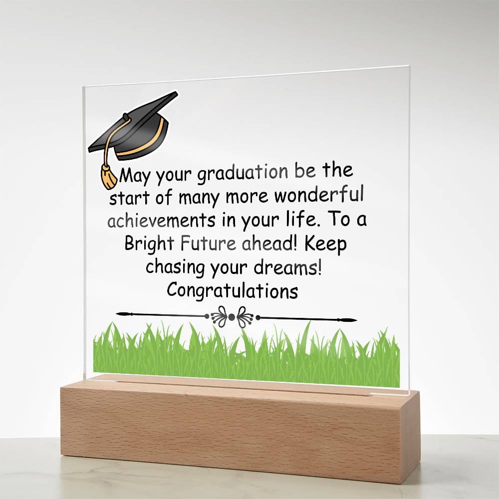 Gift for Graduation "A Bright Future" - Acrylic Square Plaque