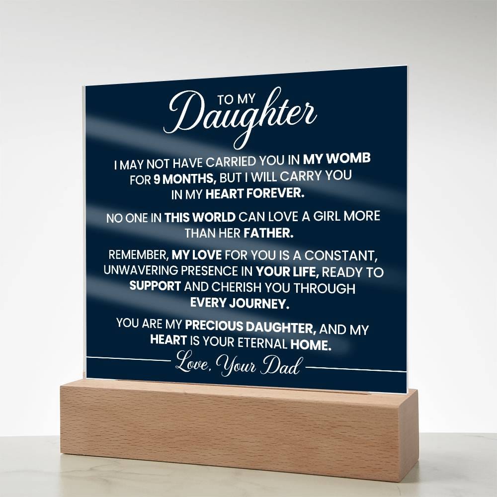 Gift for Daughter from Dad "In My Heart Forever" - Acrylic Square Plaque