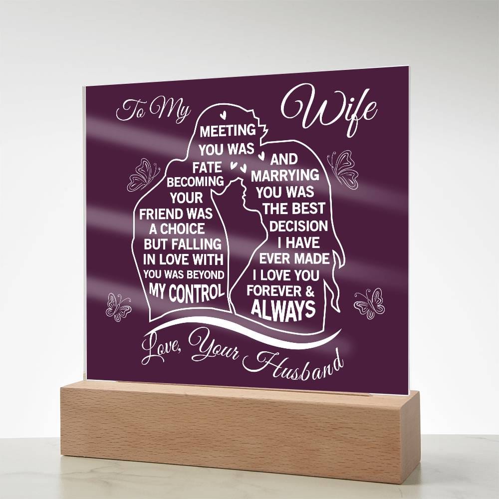 Gift for Wife from Husband "Love You Always" - Acrylic Square Plaque