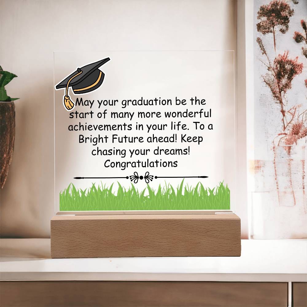 Gift for Graduation "A Bright Future" - Acrylic Square Plaque