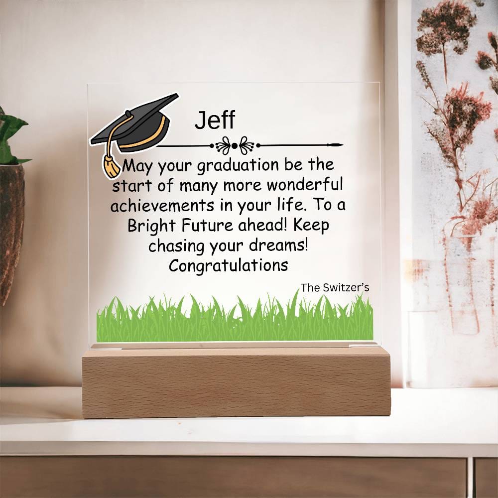 Gift for Graduation "A Bright Future" - Acrylic Square Plaque