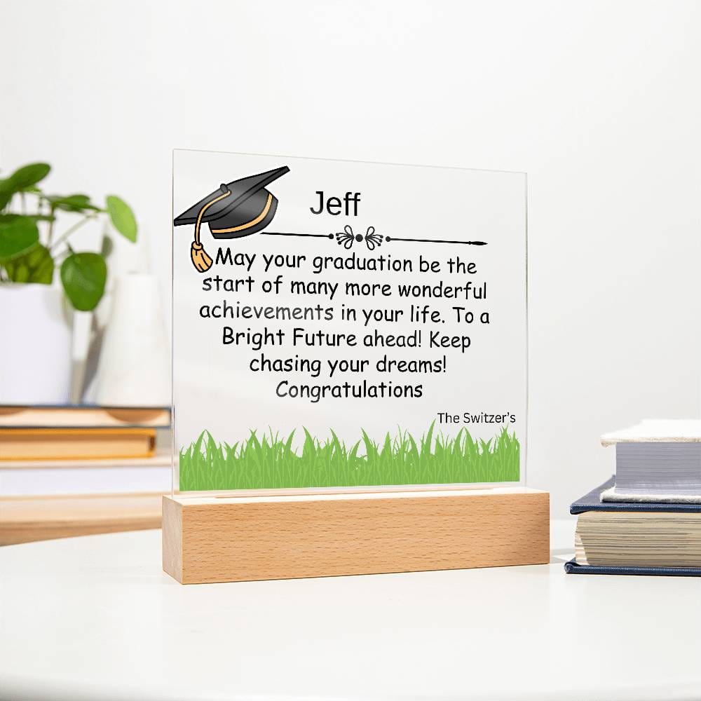 Gift for Graduation "A Bright Future" - Acrylic Square Plaque