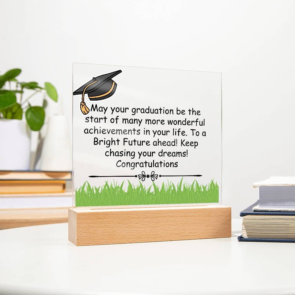 Gift for Graduation "A Bright Future" - Acrylic Square Plaque