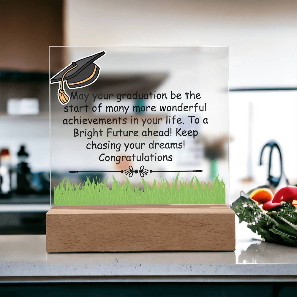 Gift for Graduation "A Bright Future" - Acrylic Square Plaque