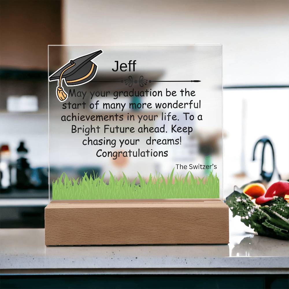 Gift for Graduation "A Bright Future" - Acrylic Square Plaque