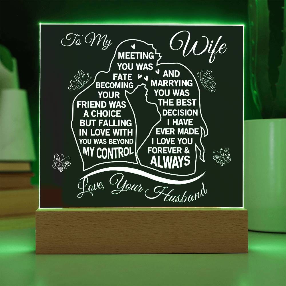 Gift for Wife from Husband "Love You Always" - Acrylic Square Plaque