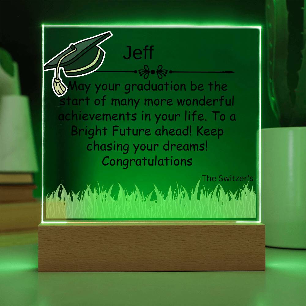 Gift for Graduation "A Bright Future" - Acrylic Square Plaque