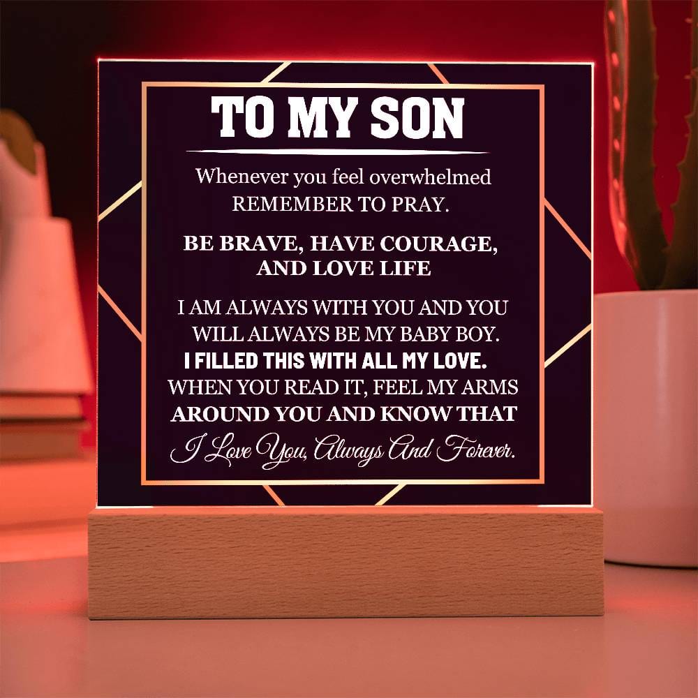 Gift for Son "Remember To Pray" - Acrylic Square Plaque