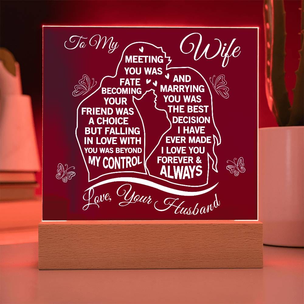 Gift for Wife from Husband "Love You Always" - Acrylic Square Plaque