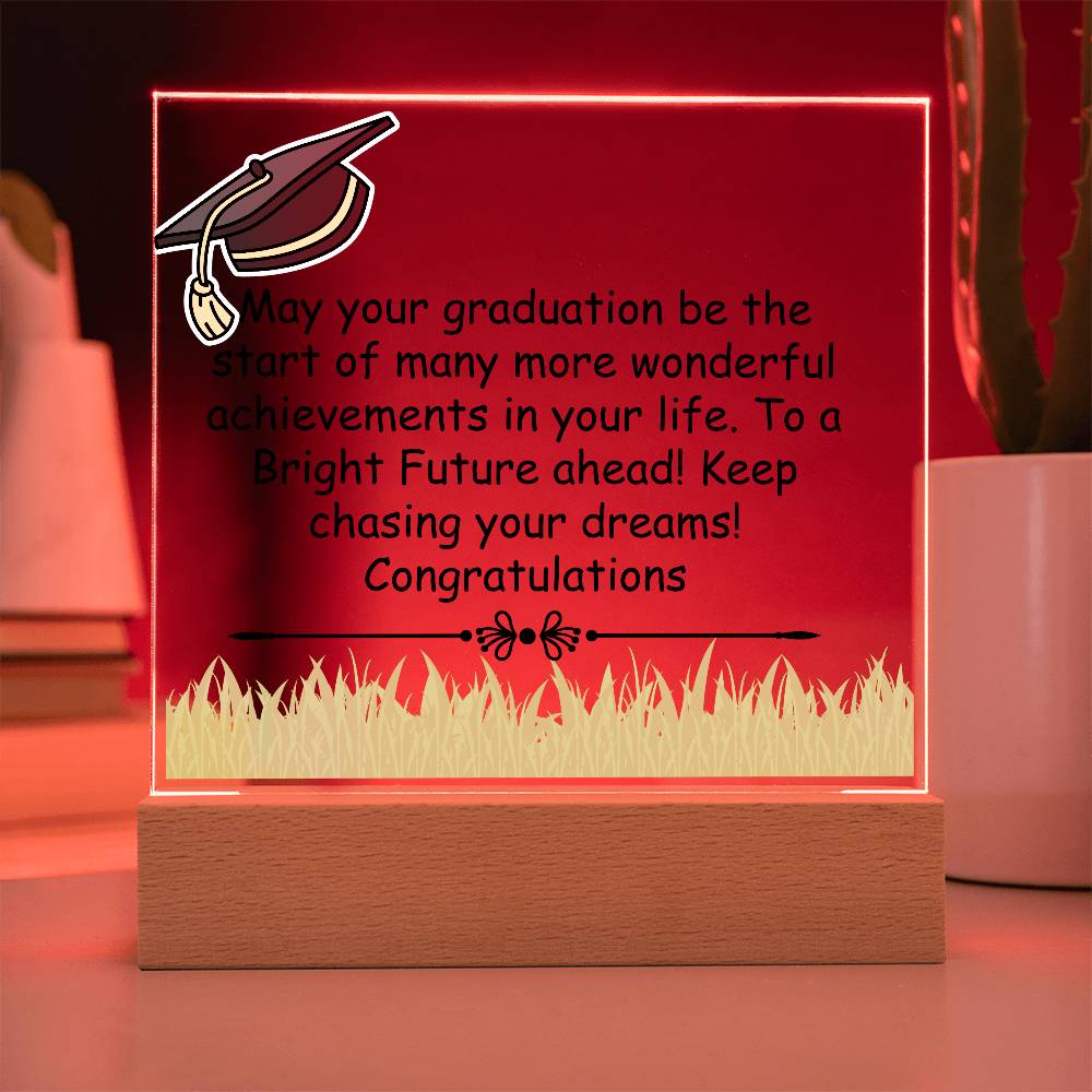 Gift for Graduation "A Bright Future" - Acrylic Square Plaque