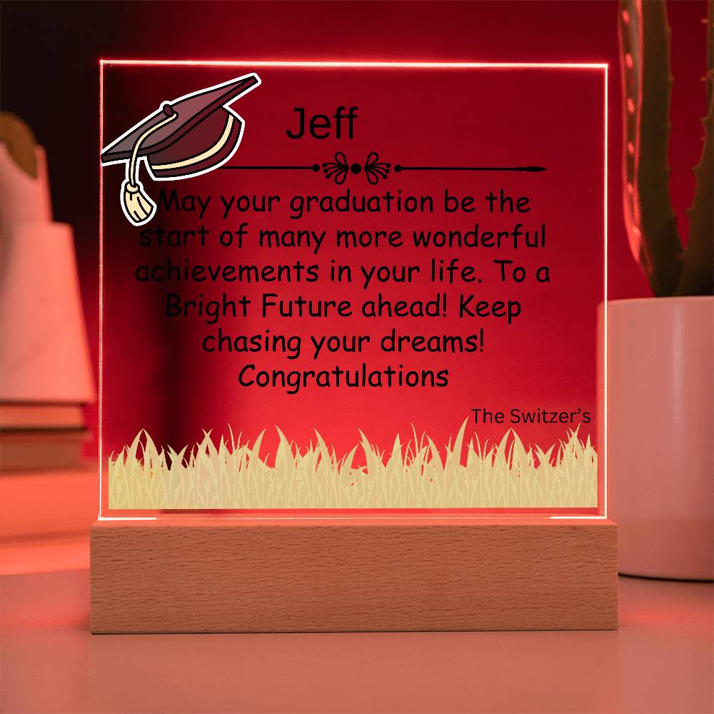 Gift for Graduation "A Bright Future" - Acrylic Square Plaque