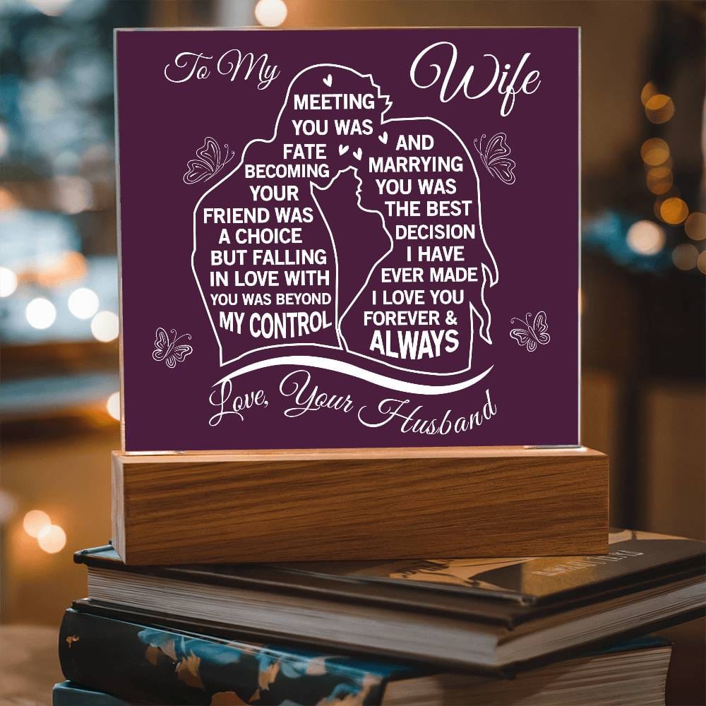 Gift for Wife from Husband "Love You Always" - Acrylic Square Plaque