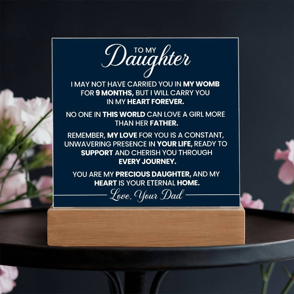 Gift for Daughter from Dad "In My Heart Forever" - Acrylic Square Plaque