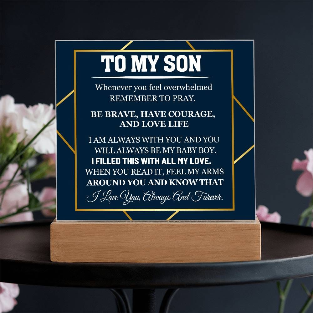 Gift for Son "Remember To Pray" - Acrylic Square Plaque